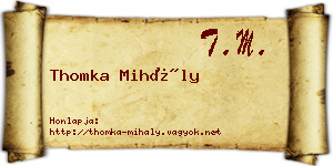 Thomka Mihály névjegykártya